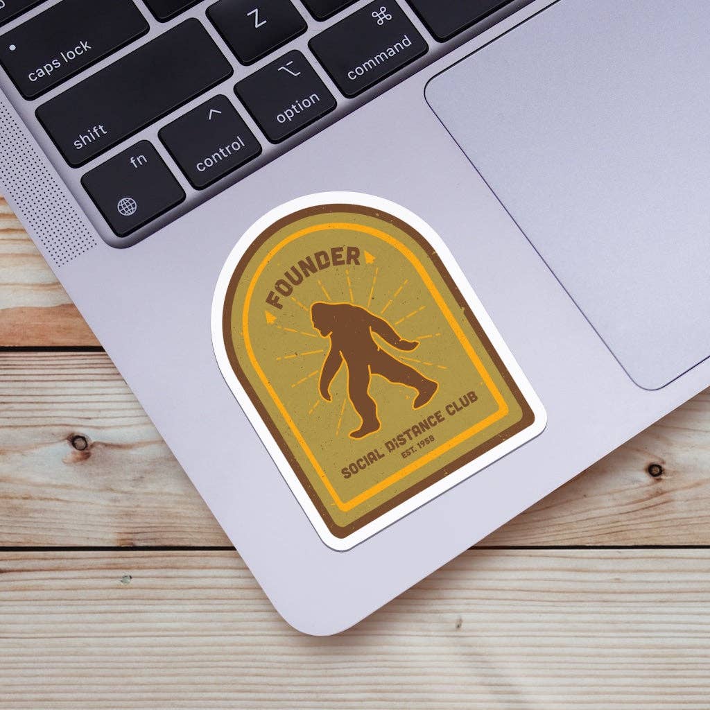 Bigfoot - Social Distance Club Founder Sticker - [ash-ling] Booksellers