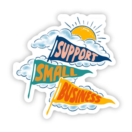 "Support Small Business" Flag Sticker - [ash-ling] Booksellers