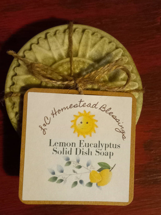 Lemon Eucalyptus Solid Dish Soap - [ash-ling] Booksellers