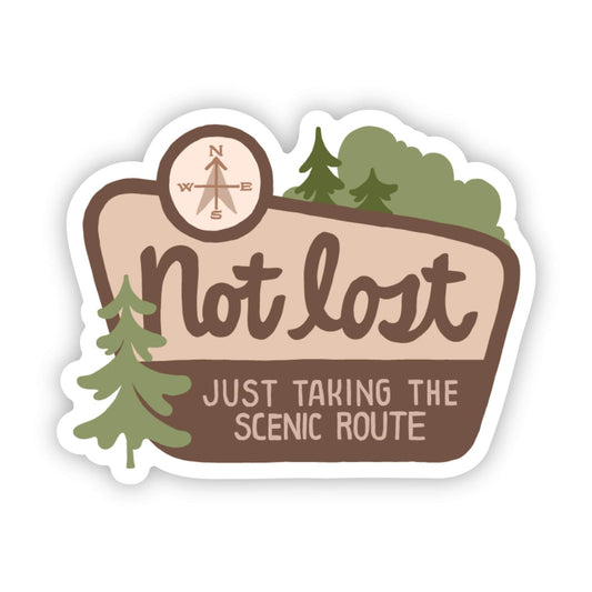 "Not Lost, Just Taking The Scenic Route" Sticker - [ash-ling] Booksellers