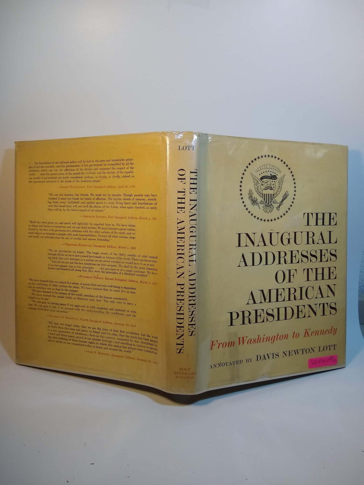 The Inagural Addresses of the American Presidents; From Washington to Kennedy - [ash-ling] Booksellers