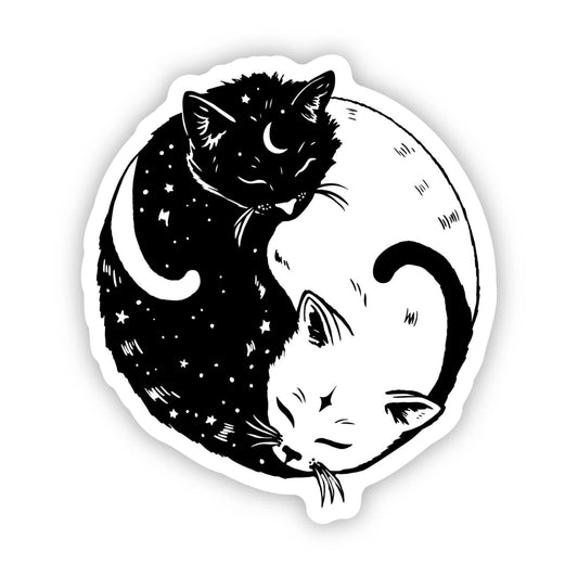 Yin and Yang cat sticker - [ash-ling] Booksellers