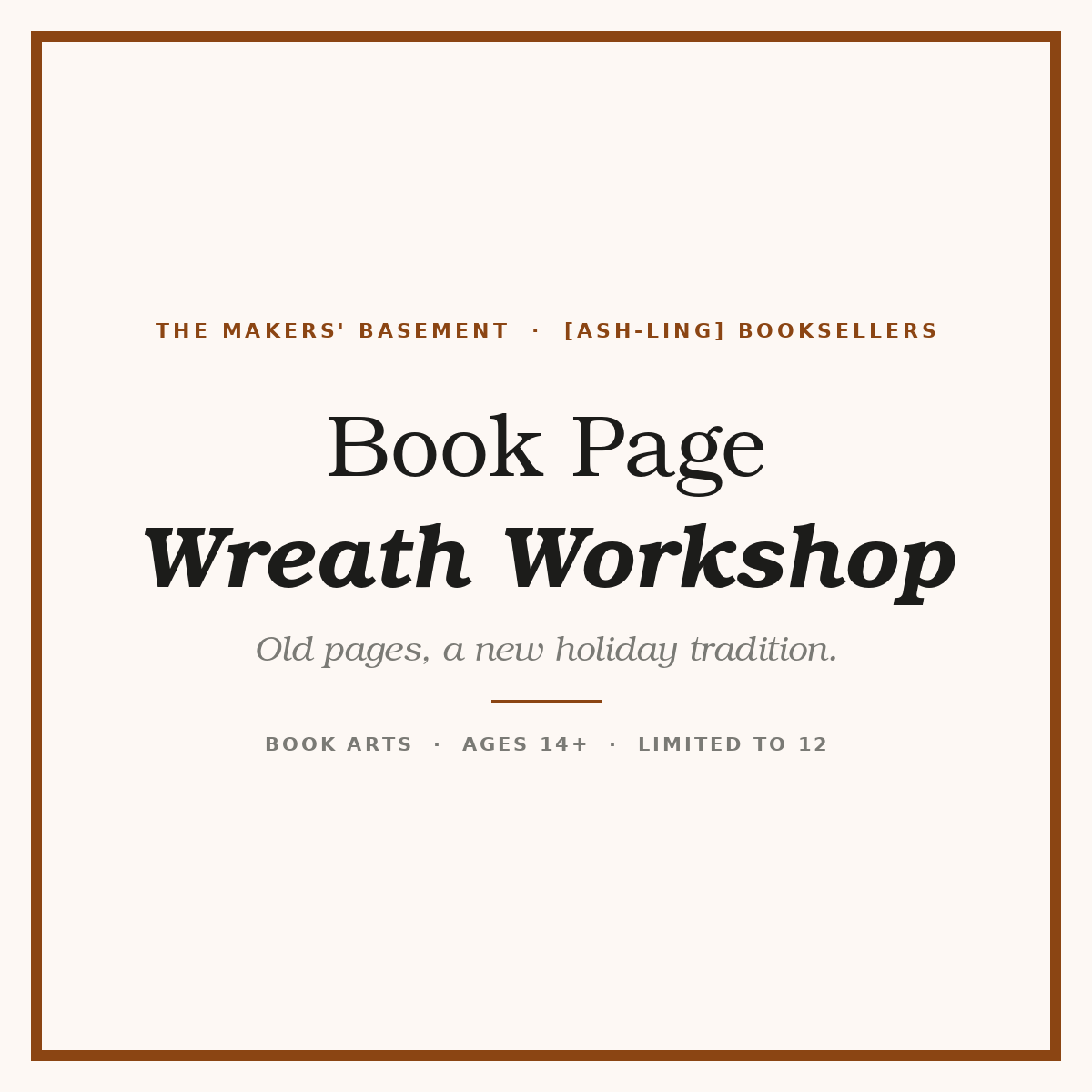 Book Page Wreath Workshop